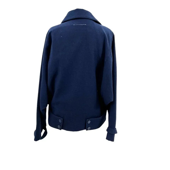 MM6 Maison Martin Margiela Navy Blue Cotton Wool Blend Jacket Size 42 US 6 - Picture 10 of 16